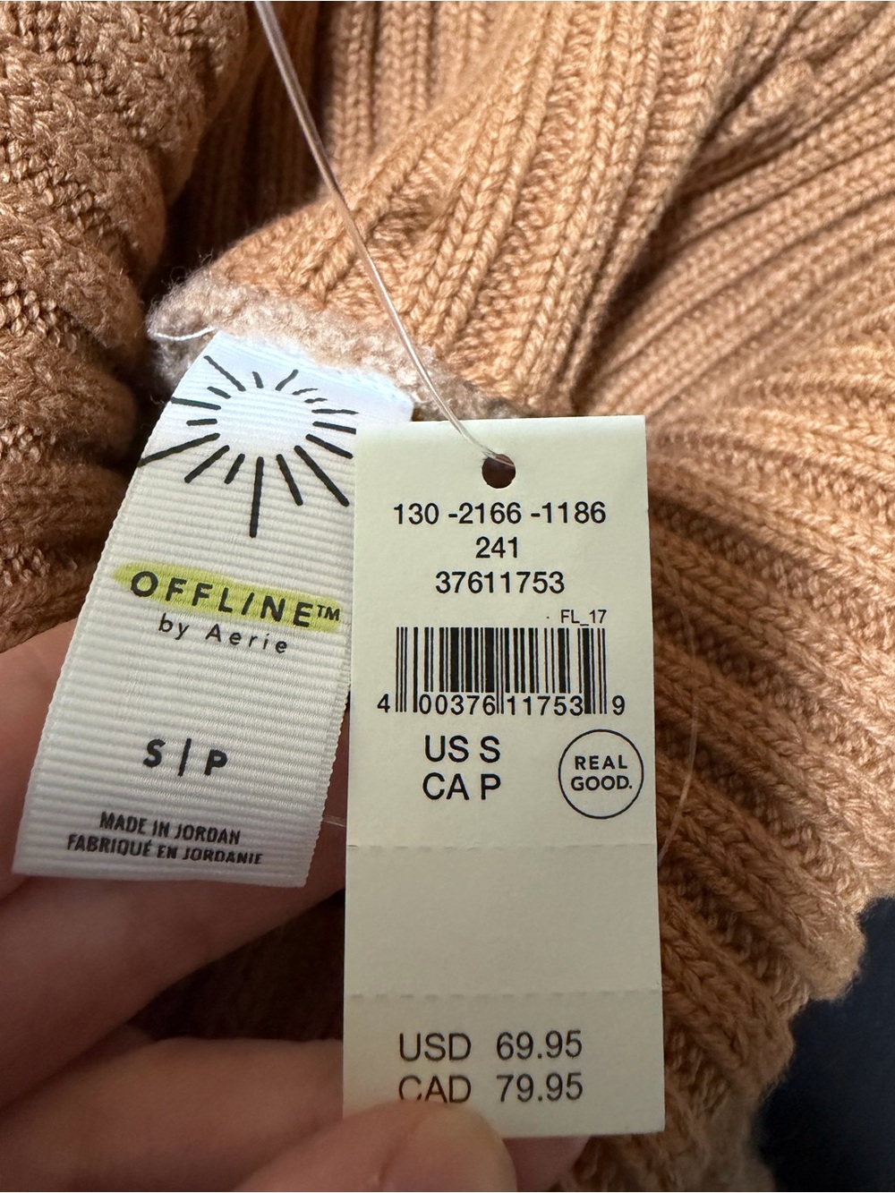 Aerie brown boucle ribbed turtleneck sweater size small new with tags - Picture 4 of 4